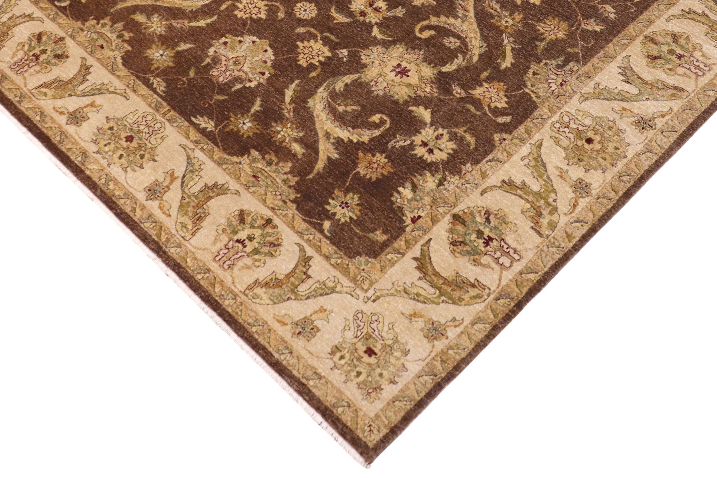 handmade Traditional Kafkaz Brown Tan Hand Knotted RECTANGLE 100% WOOL area rug 9x12