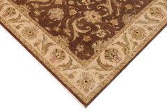 handmade Traditional Kafkaz Brown Tan Hand Knotted RECTANGLE 100% WOOL area rug 9X12