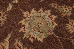 handmade Traditional Kafkaz Brown Tan Hand Knotted RECTANGLE 100% WOOL area rug 9X12