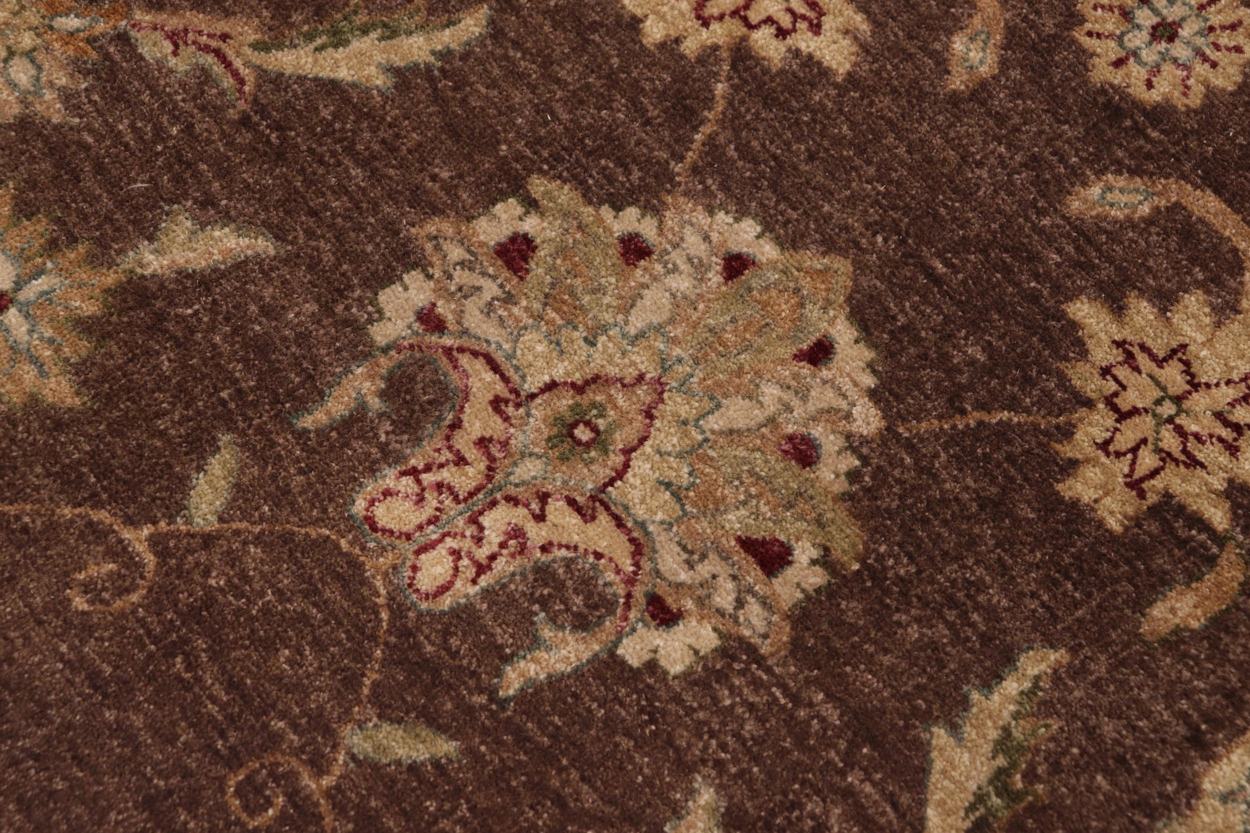 handmade Traditional Kafkaz Brown Tan Hand Knotted RECTANGLE 100% WOOL area rug 9x12
