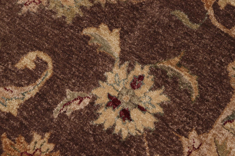 handmade Traditional Kafkaz Brown Tan Hand Knotted RECTANGLE 100% WOOL area rug 9x12