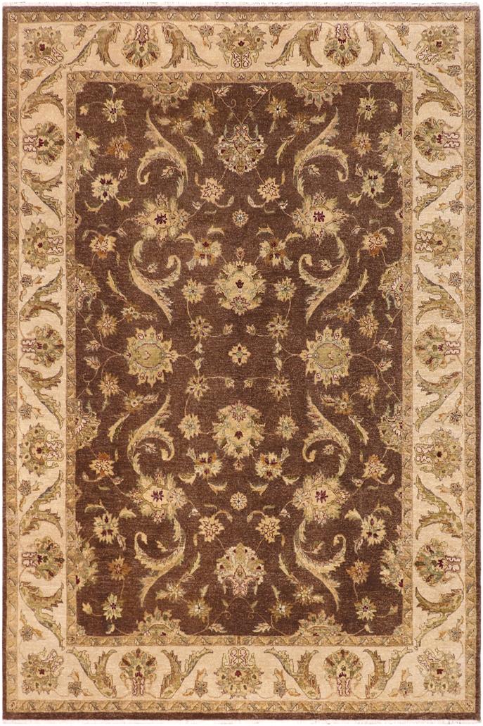 handmade Traditional Kafkaz Brown Tan Hand Knotted RECTANGLE 100% WOOL area rug 9X12