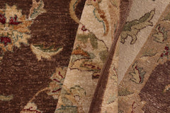 handmade Traditional Kafkaz Brown Tan Hand Knotted RECTANGLE 100% WOOL area rug 9X12