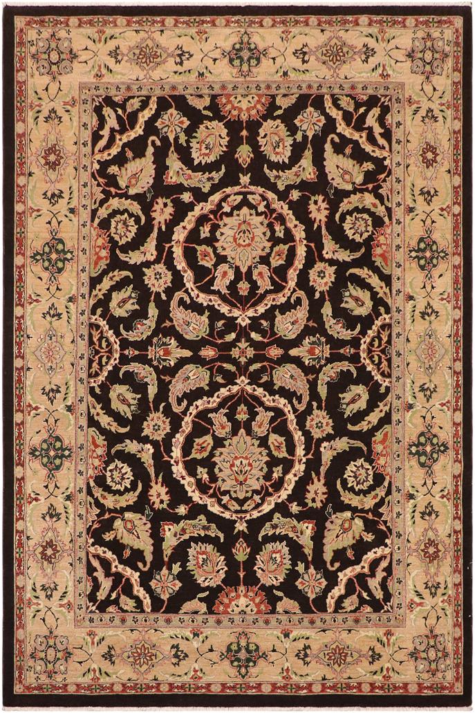 handmade Traditional Kafkaz Brown Tan Hand Knotted RECTANGLE 100% WOOL area rug 9X12