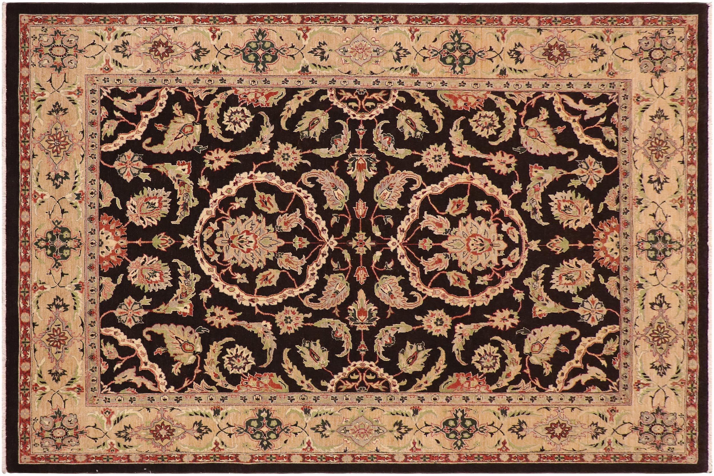 handmade Traditional Kafkaz Brown Tan Hand Knotted RECTANGLE 100% WOOL area rug 9x12