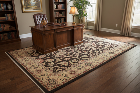 handmade Traditional Kafkaz Brown Tan Hand Knotted RECTANGLE 100% WOOL area rug 9x12