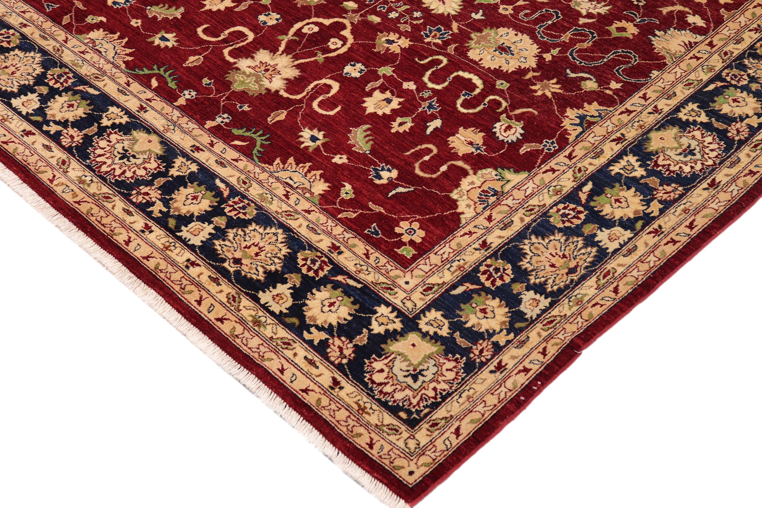 handmade Traditional Kafkaz Red Blue Hand Knotted RECTANGLE 100% WOOL area rug 9x12