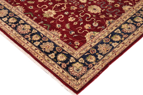 handmade Traditional Kafkaz Red Blue Hand Knotted RECTANGLE 100% WOOL area rug 9x12