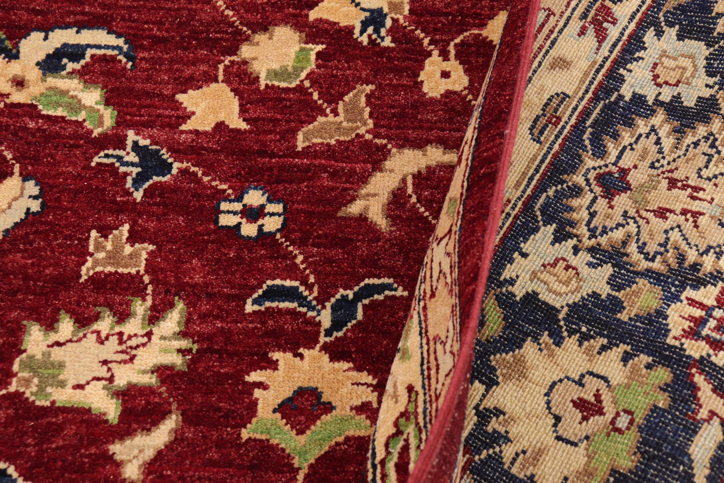 handmade Traditional Kafkaz Red Blue Hand Knotted RECTANGLE 100% WOOL area rug 9x12