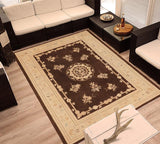 handmade Traditional Kafkaz Brown Beige Hand Knotted RECTANGLE 100% WOOL area rug 9 x 12