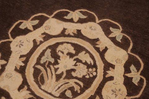 handmade Traditional Kafkaz Brown Beige Hand Knotted RECTANGLE 100% WOOL area rug 9' x 12'