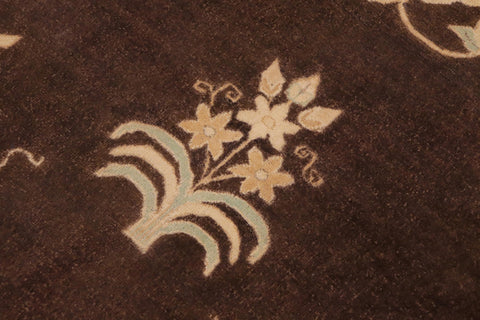 handmade Traditional Kafkaz Brown Beige Hand Knotted RECTANGLE 100% WOOL area rug 9' x 12'