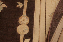 handmade Traditional Kafkaz Brown Beige Hand Knotted RECTANGLE 100% WOOL area rug 9X12