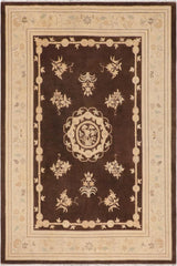 handmade Traditional Kafkaz Brown Beige Hand Knotted RECTANGLE 100% WOOL area rug 9X12