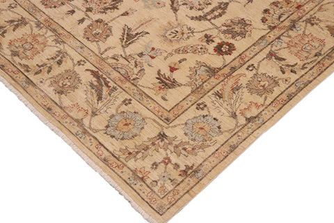handmade Traditional Kafkaz Beige Tan Hand Knotted RECTANGLE 100% WOOL area rug 9x12