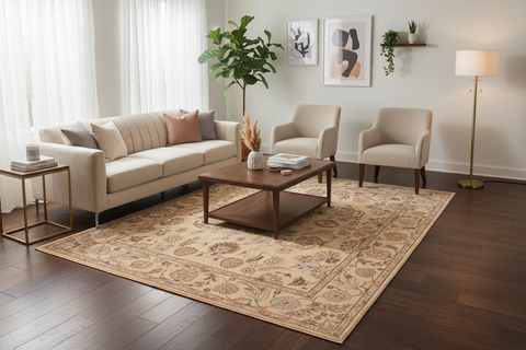 handmade Traditional Kafkaz Beige Tan Hand Knotted RECTANGLE 100% WOOL area rug 9x12