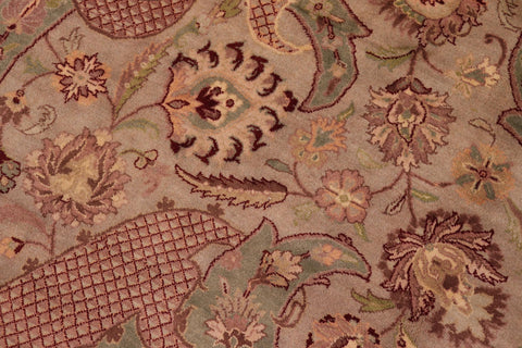 handmade Traditional Agra Lt. Green Lt. Green Hand Knotted RECTANGLE 100% WOOL area rug 9x12