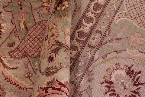 handmade Traditional Agra Lt. Green Lt. Green Hand Knotted RECTANGLE 100% WOOL area rug 9x12