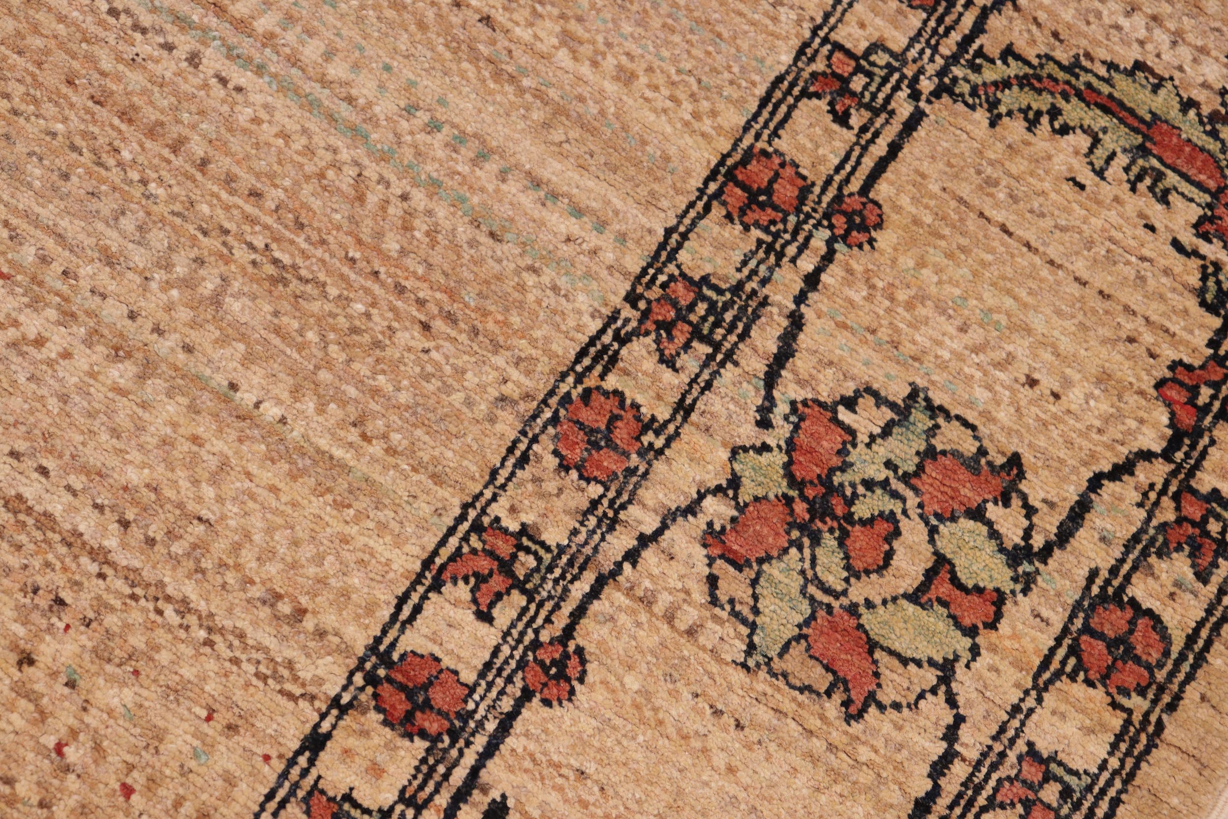 handmade Modern Gabbeh Beige Rust Hand Knotted RECTANGLE 100% WOOL area rug 6' x 9'
