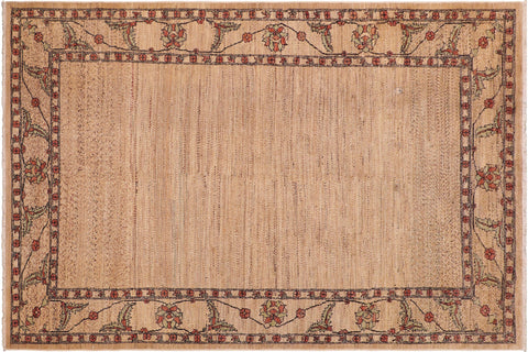 handmade Modern Gabbeh Beige Rust Hand Knotted RECTANGLE 100% WOOL area rug 6' x 9'