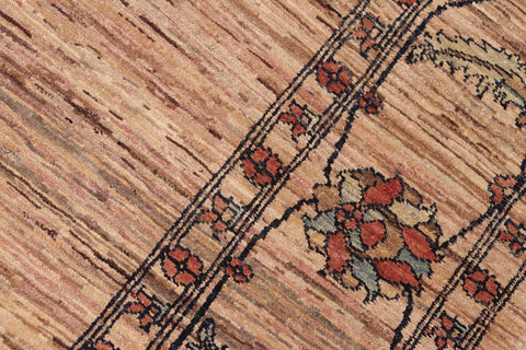 handmade Modern Gabbeh Beige Rust Hand Knotted RECTANGLE 100% WOOL area rug 6' x 9'