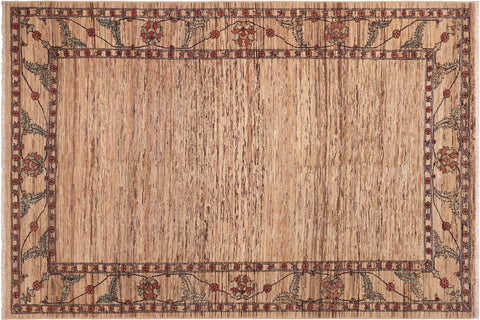 handmade Modern Gabbeh Beige Rust Hand Knotted RECTANGLE 100% WOOL area rug 6' x 9'
