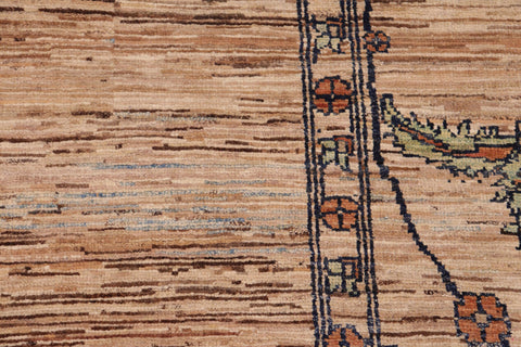 handmade Modern Gabbeh Beige Rust Hand Knotted RECTANGLE 100% WOOL area rug 6' x 9'