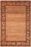 handmade Modern Gabbeh Beige Rust Hand Knotted RECTANGLE 100% WOOL area rug 6  x 8 