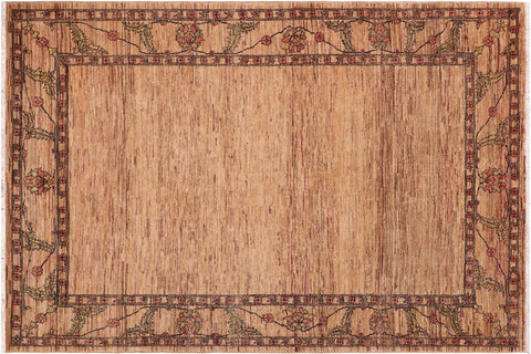 handmade Modern Gabbeh Beige Rust Hand Knotted RECTANGLE 100% WOOL area rug 6' x 8'