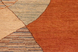 handmade Modern Gabbeh Orange Brown Hand Knotted RECTANGLE 100% WOOL area rug 6  x 9 
