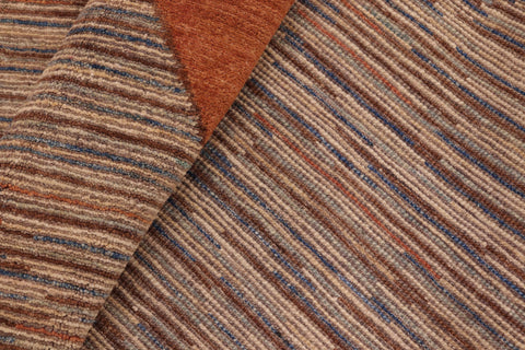 handmade Modern Gabbeh Orange Brown Hand Knotted RECTANGLE 100% WOOL area rug 6' x 9'