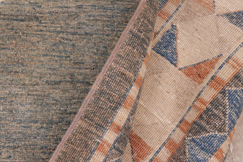 handmade Modern Gabbeh Blue Orange Hand Knotted RECTANGLE 100% WOOL area rug 6' x 9'