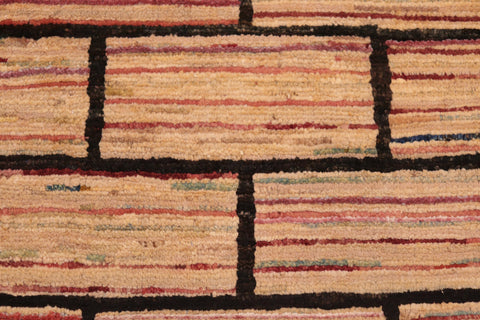 handmade Modern Gabbeh Black Beige Hand Knotted RECTANGLE 100% WOOL area rug 6' x 9'