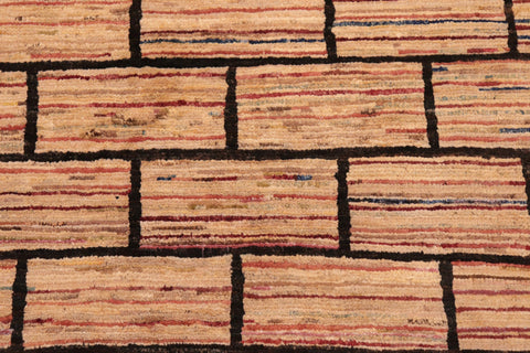 handmade Modern Gabbeh Black Beige Hand Knotted RECTANGLE 100% WOOL area rug 6' x 9'