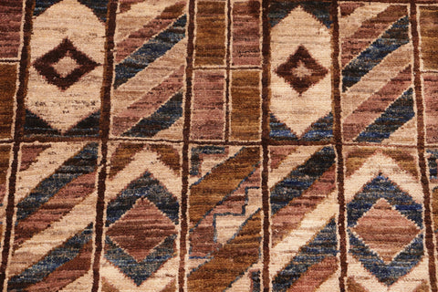 handmade Modern Gabbeh Brown Beige Hand Knotted RECTANGLE 100% WOOL area rug 6' x 9'