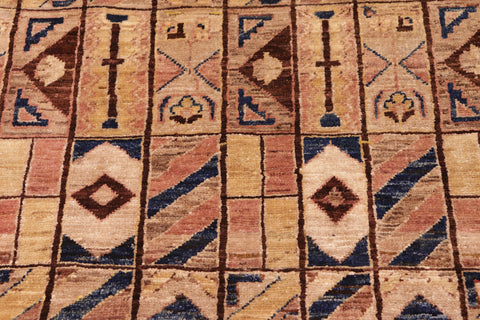 handmade Modern Gabbeh Brown Beige Hand Knotted RECTANGLE 100% WOOL area rug 6' x 9'
