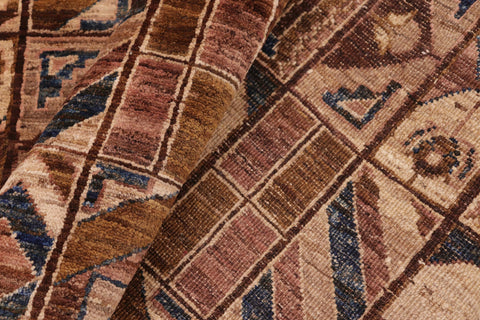 handmade Modern Gabbeh Brown Beige Hand Knotted RECTANGLE 100% WOOL area rug 6' x 9'