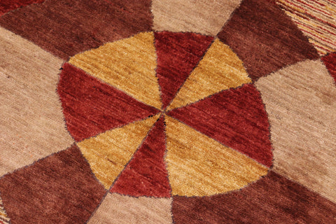handmade Modern Gabbeh Red Beige Hand Knotted RECTANGLE 100% WOOL area rug 7' x 10'