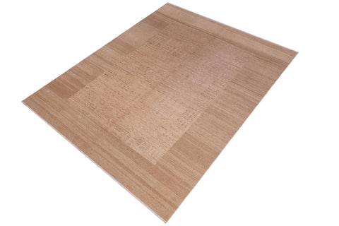 handmade Modern Gabbeh Tan Multi Hand Knotted RECTANGLE 100% WOOL area rug 6' x 9'