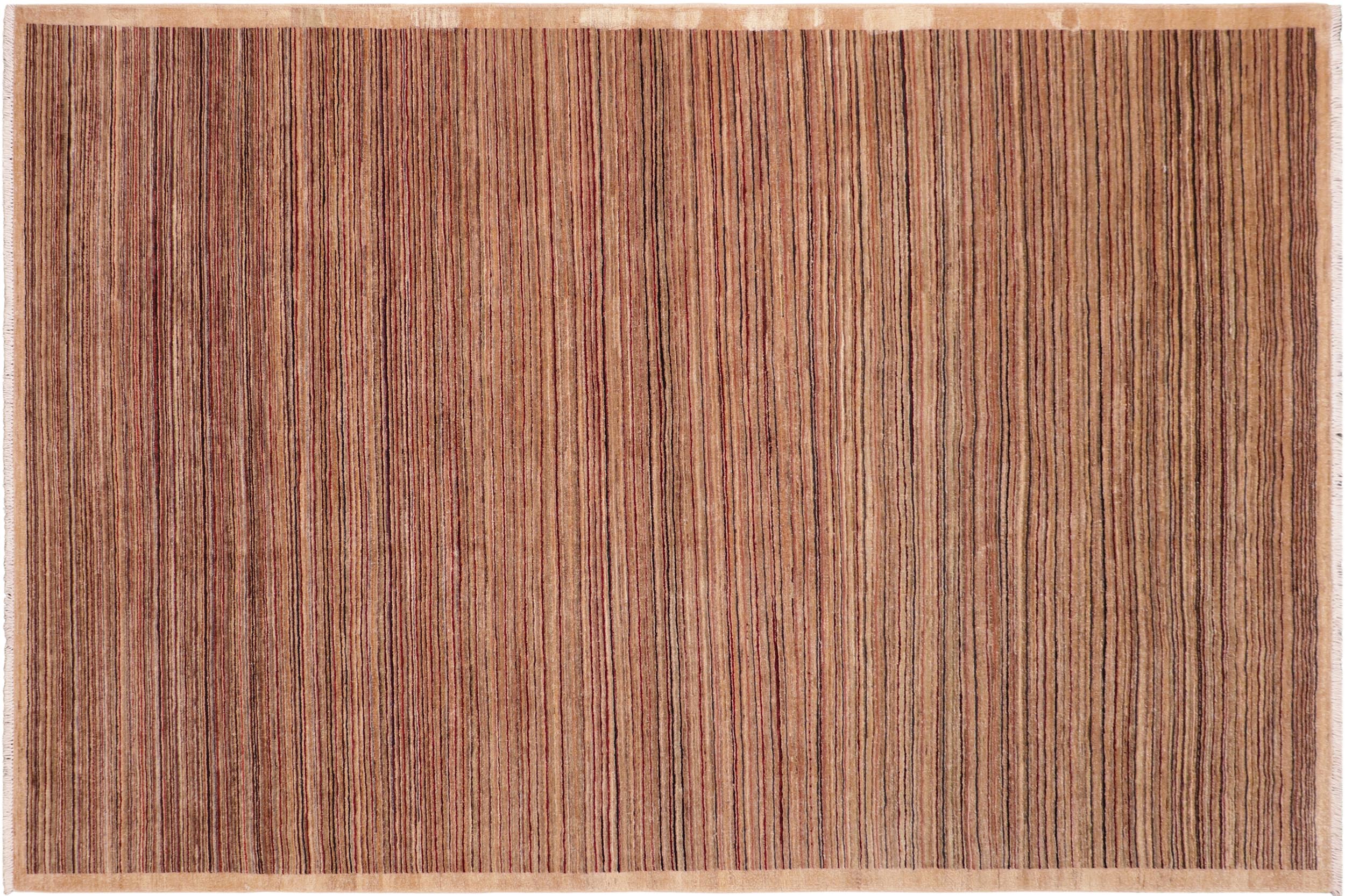 handmade Modern Gabbeh Tan Beige Hand Knotted RECTANGLE 100% WOOL area rug 6' x 9'