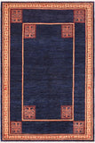 handmade Modern Kotan Blue Beige Hand Knotted RECTANGLE 100% WOOL area rug 6 x 9