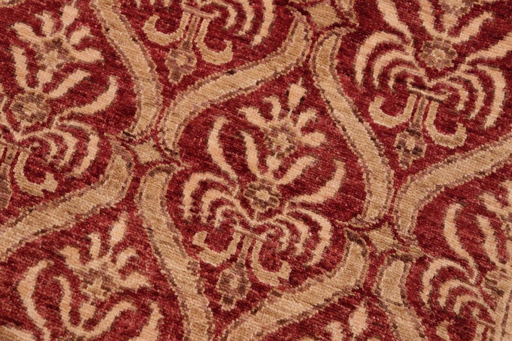 handmade Transitional Kafkaz Red Tan Hand Knotted RECTANGLE 100% WOOL area rug 6X9