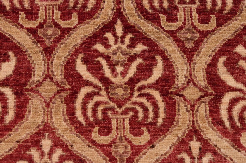 handmade Transitional Kafkaz Red Tan Hand Knotted RECTANGLE 100% WOOL area rug 6X9