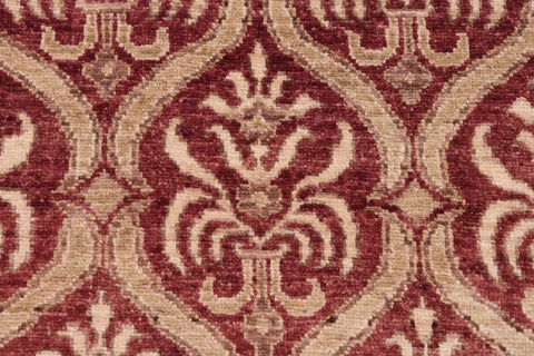 handmade Transitional Kafkaz Red Tan Hand Knotted RECTANGLE 100% WOOL area rug 6' x 9'