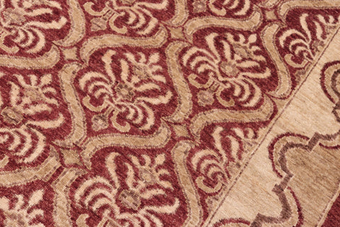 handmade Transitional Kafkaz Red Tan Hand Knotted RECTANGLE 100% WOOL area rug 6' x 9'