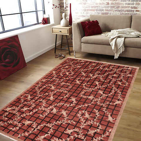 handmade Modern Kafkaz Rust Black Hand Knotted RECTANGLE 100% WOOL area rug 6' x 9'