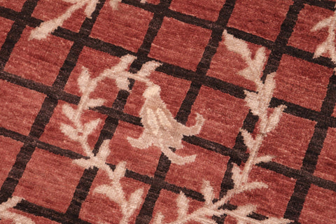 handmade Modern Kafkaz Rust Black Hand Knotted RECTANGLE 100% WOOL area rug 6' x 9'