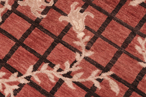 handmade Modern Kafkaz Rust Black Hand Knotted RECTANGLE 100% WOOL area rug 6' x 9'