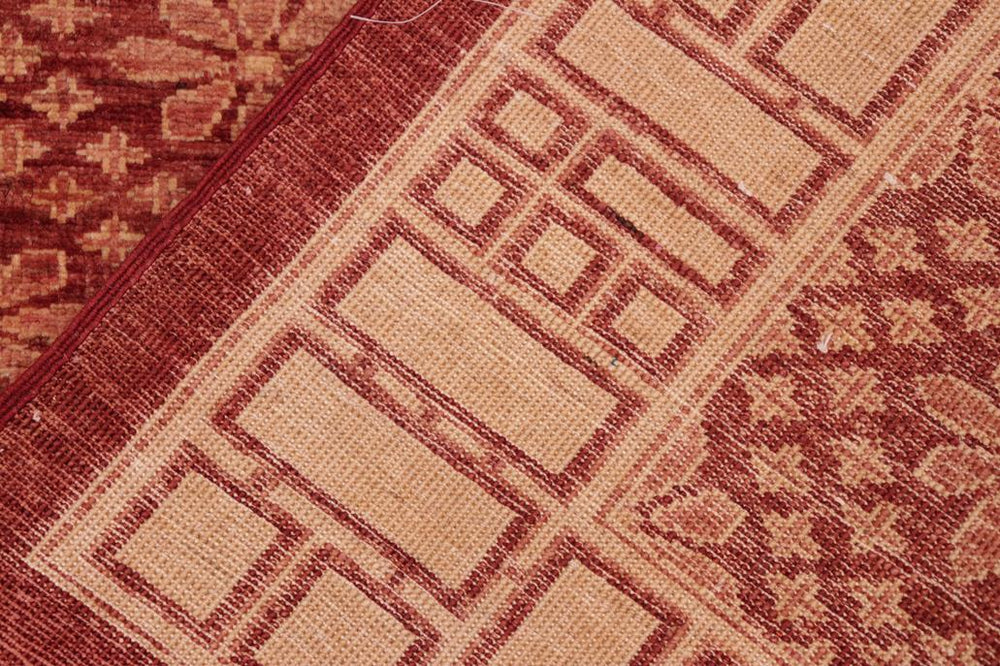 handmade Transitional Kafkaz Red Tan Hand Knotted RECTANGLE 100% WOOL area rug 6X8