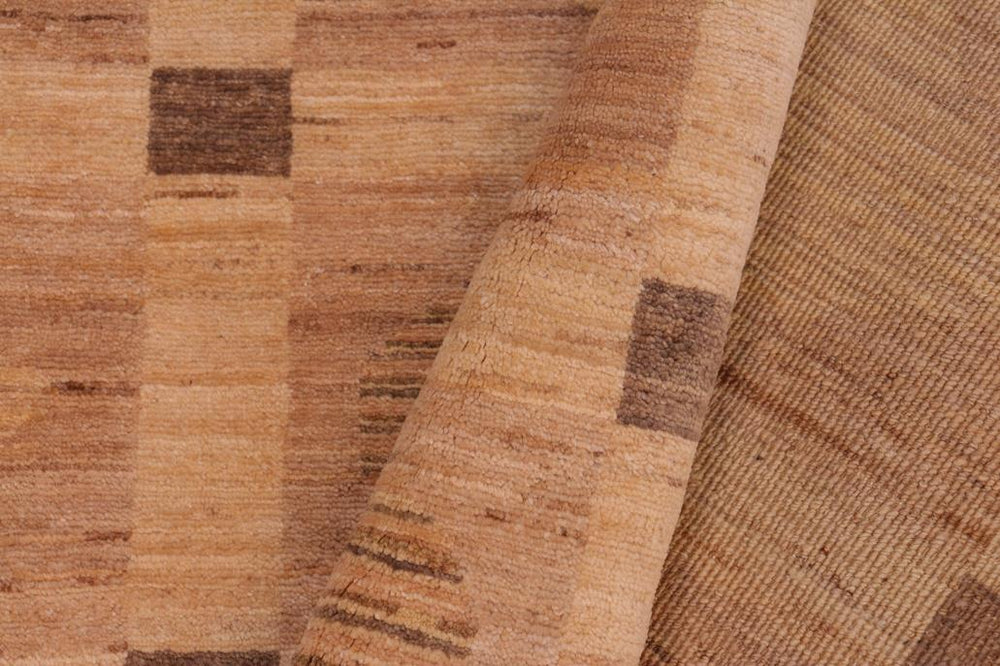 handmade Modern Kafkaz Tan Brown Hand Knotted RECTANGLE 100% WOOL area rug 6 X9 